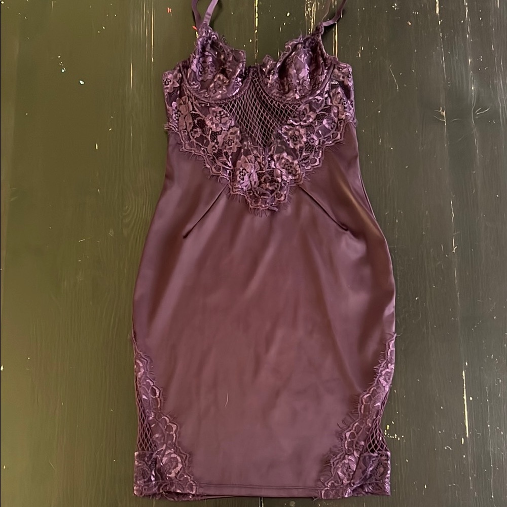 Fashion nova purple Lace Dress size small